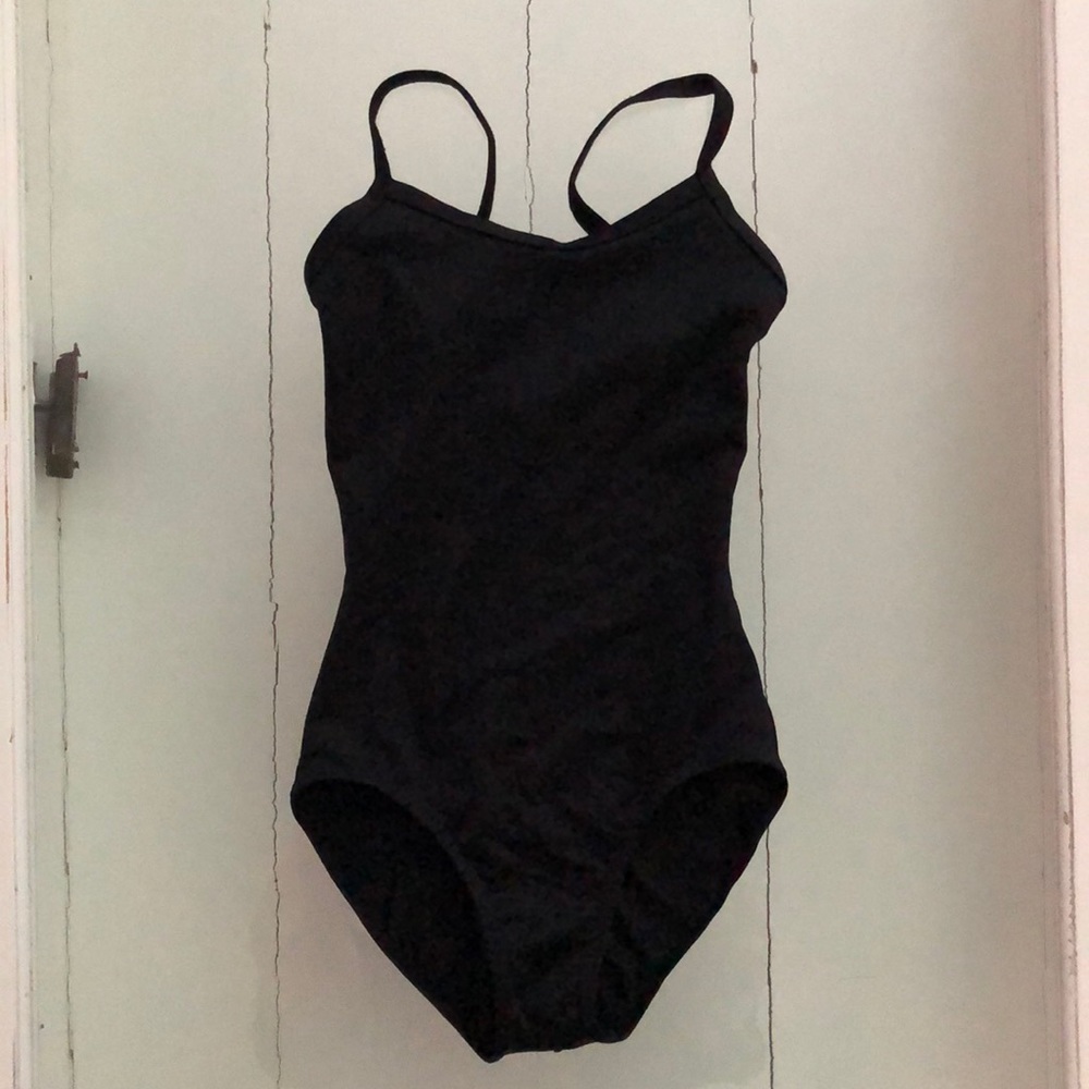 So Danca plain black leo with back seam PA